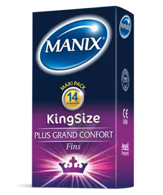 Manix King Size Préservatif Avec Réservoir Lubrifié Confort B/14 à Bourges